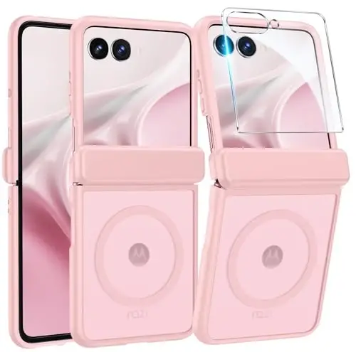 FNTCASE Motorola Razr 2026 uchun g'ilof: Moto Razr 2025 uchun g'ilof [Ilmoq Himoyasi] Yarim shaffof Mat g'iloflar [Magsafe bilan mos keladi] [Ekran Himoyachisi] Harbiy darajadagi zarbaga chidamli himoya telefon qopqog'i 