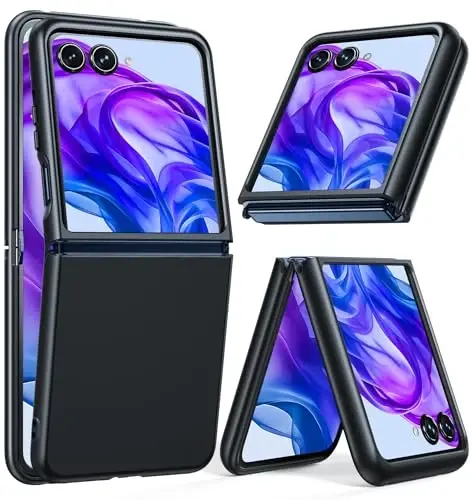 FNTCASE Motorola Razr Plus 2025/2024 g'ilofi: Moto Razr Plus 2025/2024 uchun yarim shaffof matli zarbga chidamli, tirnalishga qarshi himoyalovchi buklanadigan telefon g'ilofi TPU bardoshli yupqa mustahkam qora | Zarbga chidamli, tirnalishga qarshi, matli - 1