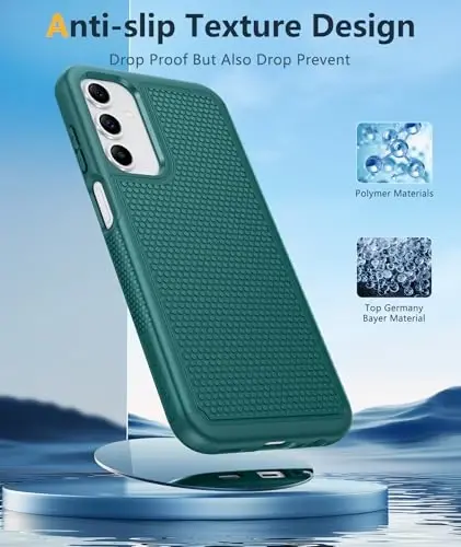 FNTCASE Samsung Galaxy A15-5G uchun g'ilof: Ikki qatlamli himoya, og'ir yukga bardoshli telefon qopqog'i, zarbga chidamli, sirpanmaydigan teksturali orqa tomoni - Harbiy himoya bamperi - 2024, 6.5 dyuym Yashil - 5