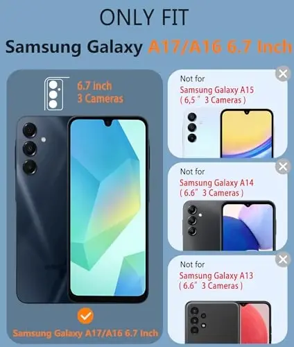 FNTCASE Samsung Galaxy A16-5G uchun g‘ilof: Ikki qatlamli himoya, og‘ir yuk ko‘taruvchi mobil telefon qopqog‘i, sirpanmaydigan teksturali orqa tomoni bilan - zarbaga chidamli, mustahkam harbiy darajadagi tushishdan himoya qiluvchi bamper (Bordo binafsha) - FNTCASE (1)