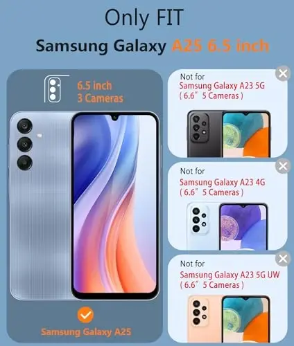FNTCASE Samsung Galaxy A25 uchun g'ilof: Galaxy A25 5G telefon g'ilofi Ikki qatlamli himoya telefon qopqog'i Rugged butun tanani tushishdan himoya qiluvchi zarbga chidamli telefon g'ilofi (qora) - 2
