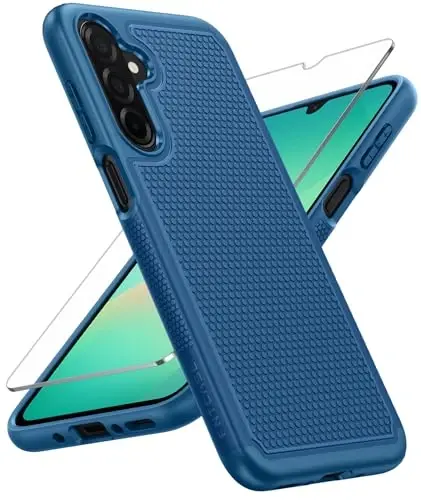 FNTCASE Samsung Galaxy A26-5G uchun g'ilof: Ikki qavatli himoya, zarbga chidamli, sirpanmaydigan teksturali orqa, harbiy himoya bamperi - 2025, 6.7 dyuym (ko'k) 