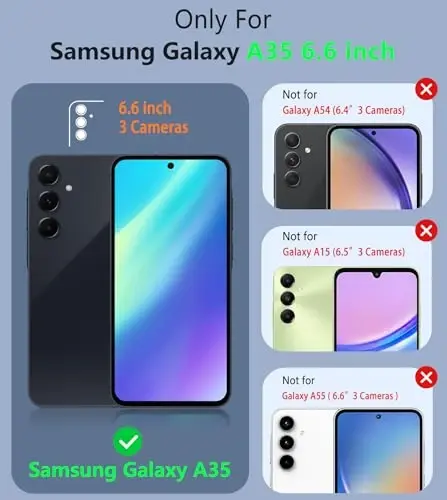 FNTCASE Samsung Galaxy A35-5G uchun g'ilof: Ikki qatlamli himoya, og'ir yuk ko'taruvchi mobil telefon qopqog'i, zarbga chidamli, sirpanmaydigan teksturali orqa tomoni bilan mustahkam - Harbiy himoya Bumper Tough - 2024, 6.6 dyuymli ko'k - 2