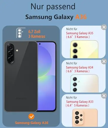 FNTCASE Samsung Galaxy A36-5G uchun g'ilof: A56-5G Ikki qatlamli himoya kuchli telefon qopqog'i zarbaga chidamli, sirpanmaydigan teksturali orqa - Harbiy himoya bamperi 6,7 dyuym (ko'k) - 2