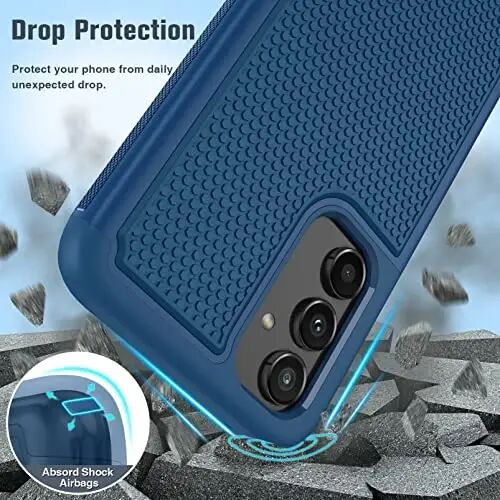 FNTCASE Samsung Galaxy A54 5G uchun g'ilof: Ikki qatlamli to'liq zarbga chidamli himoya | Bardoshli og'ir yuk ko'taruvchi mobil telefon qopqog'i | Yumshoq ingichka mato yengil teksturali orqa - Harbiy himoya 
