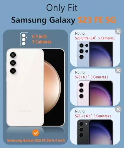 FNTCASE Samsung Galaxy S23-FE uchun g'ilof: Ikki qatlamli himoya, kuchli mobil telefon qopqog'i, mustahkam to'liq korpus, harbiy standartdagi zarba o'tkazmaydigan telefon g'ilofi (Bordo binafsha) - 2