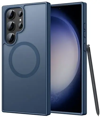 FNTCASE Samsung Galaxy S23 Ultra uchun g‘ilof: [Magsafe uchun mos] Magnitli yarim shaffof mat barmoq iziga qarshi uyali telefon qopqog‘i Harbiy darajadagi zarbaga chidamli himoya g‘ilofi - 1
