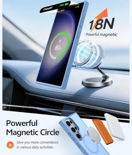 FNTCASE Samsung Galaxy S23 Ultra uchun g‘ilof: [Magsafe uchun mos] Magnitli yarim shaffof matli barmoq iziga qarshi telefon g‘ilofi, harbiy darajadagi zarbga chidamli himoya g‘ilofi - 3