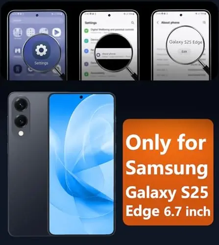 FNTCASE Samsung Galaxy S25 Edge Üchün Gʻilof: [Magsafe Bilan Mos Keladi] [Ekran Himoya Qavati] Bilan Shaffof Mat Gʻiloflar Harbiy Darajadagi Zarbga Chidamli Himoya Magnit Telefon Qopqogʻi (Qora 6.7 dyuym) - 2
