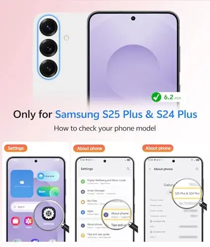 FNTCASE Samsung Galaxy S25 Plus G‘ilof uchun: Samsung Galaxy S24 Plus Telefon G‘ilof [Magsafe bilan mos keladi] Shaffof Mat G‘ilof [Ekran Himoyachisi] Harbiy Darajadagi Zarbga Chidamli Himoya Telefon Qopqog‘i - Och Binafsha - 2