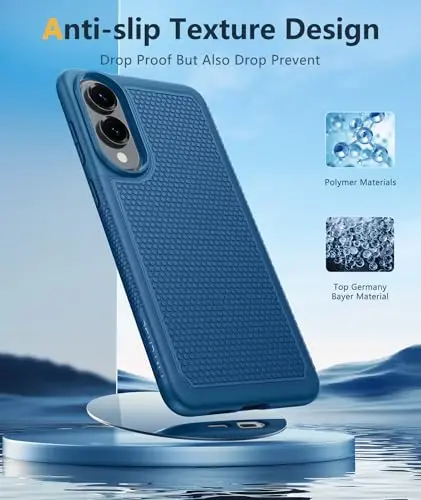 FNTCASE Samsung Galaxy S25 uchun-Edge Case: Yengil mobil telefon qopqog'i Harbiy darajadagi tushishdan himoya, Sirpanmaydigan teksturali orqa | Mustahkam zarbga chidamli himoya bamper qutilari (ko'k) - 4
