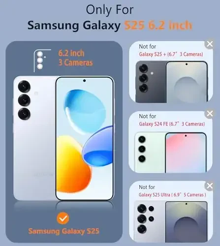FNTCASE Samsung Galaxy S25 uchun g‘ilof: Ikki qavatli kuchli mobil telefon himoya qopqog‘i zarbga chidamli, sirpanmaydigan teksturali - Harbiy tomchidan himoya bamperi - 2025, 6.2 dyuym (yashil) - 2