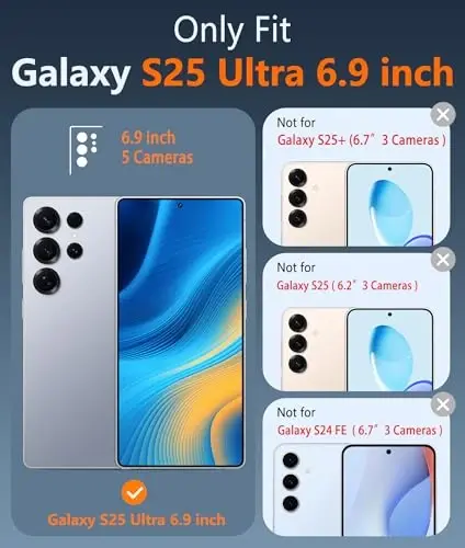 FNTCASE Samsung Galaxy S25-Ultra g‘ilofi: Magsafe bilan mos keluvchi shaffof magnitli telefon g‘ilofi, ingichka, sarg‘aymaydigan, zarbaga chidamli, himoya qiluvchi shaffof bamperli korpus (A-Shaffof) - FNTCASE (1)