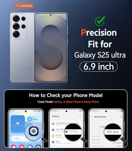FNTCASE for Samsung Galaxy S25-Ultra Case: Military Grade Drop Protection Anti Yellowing Cell Phone Cover - Rugged Shockproof Protective Bumper Transparent Cases(Clear) - 2