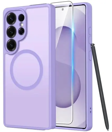 FNTCASE for Samsung Galaxy S25 Ultra Case, Compatible with Magsafe | Screen Protector, Full Camera Protection, Translucent Matte, 14FT Military Grade Drop Proof, Protective Phone Cover 
