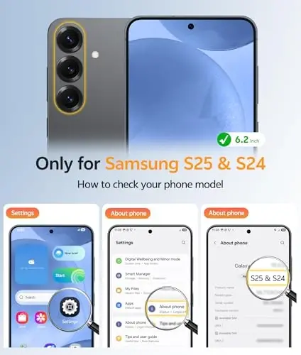 FNTCASE Samsung Galaxy S25/S24 uchun g‘ilof: Galaxy S24/S25 Telefon g‘ilofi [Magsafe bilan mos keladi] Shaffof mat g‘ilof [Ekran himoyachisi] Harbiy darajadagi zarbaga chidamli himoya telefon qopqog‘i - Ko‘k - 2