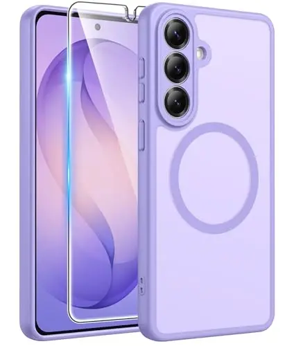 FNTCASE for Samsung Galaxy S26 Plus Case, Fit for Magsafe, Screen Protector | Full Camera Protection, Translucent Matte, 14FT Military Grade Drop Proof, Shockproof Protective Phone Cover, Light Purple 