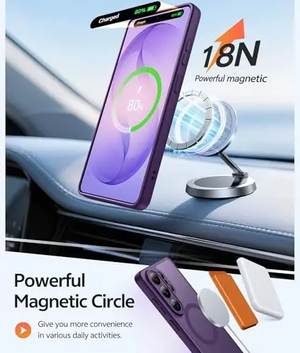 FNTCASE for Samsung Galaxy S26 Ultra Case, Compatible with Magsafe Purple | Screen Protector, Full Camera Protection, Translucent Matte, 14FT Military Grade Drop Proof, Protective Phone Cover - 3