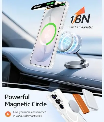 FNTCASE for Samsung Galaxy S26 Ultra Case Clear, Fit for Magsafe | Screen Protector, Anti Yellowing Magnetic Back, 14FT Military Grade Drop Protection, Shockproof Protective Phone Cover - 3