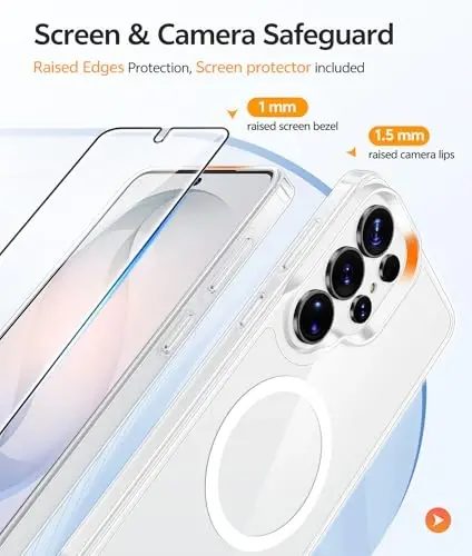 FNTCASE for Samsung Galaxy S26 Ultra Case Clear, Fit for Magsafe | Screen Protector, Anti Yellowing Magnetic Back, 14FT Military Grade Drop Protection, Shockproof Protective Phone Cover - 4