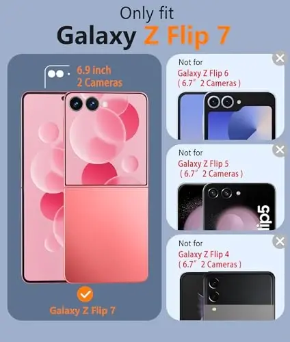 FNTCASE Samsung-Galaxy Z-Flip-7 Magnit G‘ilof: Shaffof Mat To‘qimali Harbiy Darajadagi Tomchidan Himoya Qiluvchi Telefon Qopqog‘i - Bardoshli Mustahkam Zarbga Qarshi Himoya Bumper G‘iloflari - FNTCASE (1)