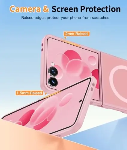 FNTCASE Samsung-Galaxy Z-Flip-7 Magnit G‘ilof: Shaffof Mat To‘qimali Harbiy Darajadagi Tomchidan Himoya Qiluvchi Telefon Qopqog‘i - Bardoshli Mustahkam Zarbga Qarshi Himoya Bumper G‘iloflari - 5
