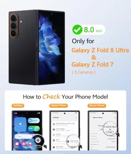 FNTCASE for Samsung Galaxy Z Fold 8 Ultra / Z Fold 7 Case, Fit for Magsafe | Hinge Protection, Screen Protector, Clear Anti Yellowing, 18FT Military Grade Drop Proof, Protective Phone Cover, Transparent - FNTCASE (1)