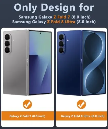 FNTCASE for Samsung Galaxy Z Fold 8 Ultra / Z Fold 7 Case, Fit for Magsafe | Screen Protector, Clear Anti Yellowing, 18FT Military Grade Drop Protection, Shockproof Protective Phone Cover, Transparent 