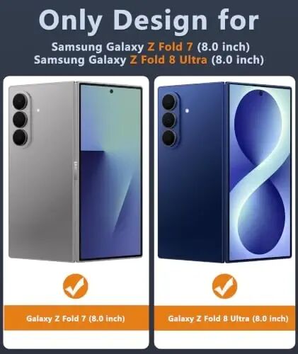 FNTCASE for Samsung Galaxy Z Fold 8 Ultra / Z Fold 7 Case, Fit for Magsafe | Screen Protector, Translucent Matte, 18FT Military Grade Drop Protection, Shockproof Protective Phone Cover, Blue - 2