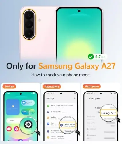 FNTCASE uchun Galaxy A27 5G Telefon Gilof: Samsung A27 Giloflari uchun [Magsafe bilan mos keladi] [Ekran himoyasi] Harbiy darajadagi tushishdan himoya qilish, sariqqa qarshi tiniq orqa, yupqa zarbaga chidamli himoya qopqog'i - Tiniq - 2