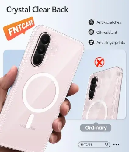 FNTCASE uchun Galaxy A27 5G Telefon Gilof: Samsung A27 Giloflari uchun [Magsafe bilan mos keladi] [Ekran himoyasi] Harbiy darajadagi tushishdan himoya qilish, sariqqa qarshi tiniq orqa, yupqa zarbaga chidamli himoya qopqog'i - Tiniq - 5
