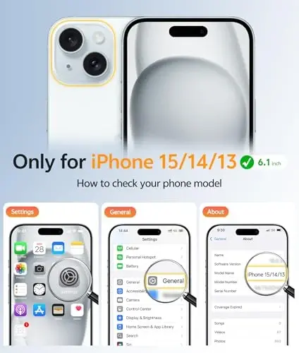 FNTCASE uchun iPhone 15 G‘ilof: iPhone 14 G‘ilof & iPhone 13 G‘ilof [Magsafe bilan Mos Keladi] [Ekran Himoyachisi] bilan Shaffof Mat G‘iloflar Harbiy Darajadagi Zarbga Qarshi Himoya Telefon Qopqog‘i - Kulrang - 2