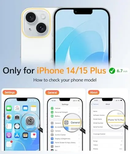FNTCASE uchun iPhone 15 Plus g‘ilofi: iPhone 14 Plus g‘ilofi uchun Shaffof Mat Harbiy Darajadagi Himoya Telefon Qoplami - Yupqa Sirpanishga qarshi Bardoshli zarbaga chidamli tushishdan himoya qiluvchi g‘iloflar - Ochiq ko‘k - 2