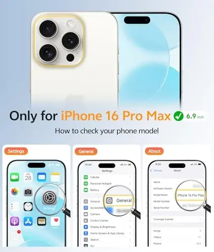 FNTCASE uchun iPhone 16 Pro Max g‘ilofi: [Magsafe bilan mos keladi] [To‘liq kamera muhofazasi] [Ekran muhofazasi] bilan yarim shaffof mat g‘iloflar harbiy darajadagi zarbaga chidamli himoya telefon qopqog‘i - Oq - 2