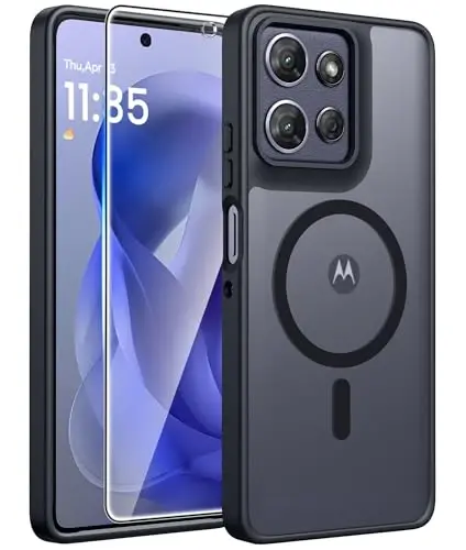 FNTCASE uchun Moto G Power 2026 Gʻilofi: Motorola Moto G Power 5G 2025 Gʻilofi [Magsafe bilan Mos Keladi] [Ekran Himoyachisi] bilan Shaffof Mat Gʻiloflar Harbiy Darajadagi Zarbga Chidamli Himoya Telefon Qopqogʻi 