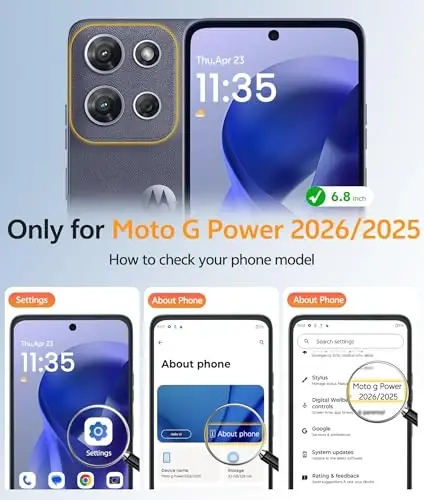 FNTCASE uchun Moto G Power 2026 Gʻilofi: Motorola Moto G Power 5G 2025 Gʻilofi [Magsafe bilan Mos Keladi] [Ekran Himoyachisi] bilan Shaffof Mat Gʻiloflar Harbiy Darajadagi Zarbga Chidamli Himoya Telefon Qopqogʻi - 2