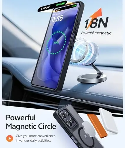 FNTCASE uchun Moto G Power 2026 Gʻilofi: Motorola Moto G Power 5G 2025 Gʻilofi [Magsafe bilan Mos Keladi] [Ekran Himoyachisi] bilan Shaffof Mat Gʻiloflar Harbiy Darajadagi Zarbga Chidamli Himoya Telefon Qopqogʻi - 3