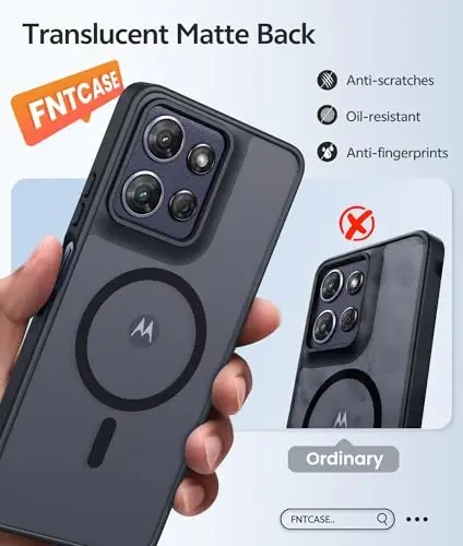 FNTCASE uchun Moto G Power 2026 Gʻilofi: Motorola Moto G Power 5G 2025 Gʻilofi [Magsafe bilan Mos Keladi] [Ekran Himoyachisi] bilan Shaffof Mat Gʻiloflar Harbiy Darajadagi Zarbga Chidamli Himoya Telefon Qopqogʻi - 5