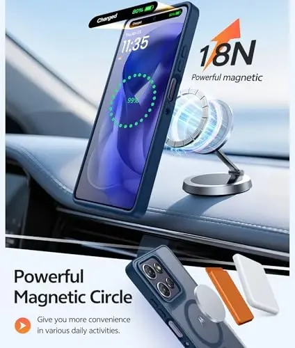 FNTCASE uchun Moto G Power 2026 G‘ilofi: Motorola Moto G Power 5G 2025 G‘ilofi [Magsafe bilan mos keladi] [Ekran himoyasi] harbiy darajadagi zarbaga chidamli himoya telefon qoplami bilan shaffof mat g‘iloflar - 3