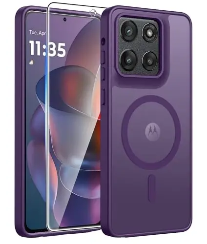 FNTCASE uchun Moto G Stylus 5G 2026 G'ilof: Motorola G Stylus 2025 G'ilofi [Magsafe bilan mos keladi] [Ekran himoya oynasi] bilan shaffof mat g'iloflar Harbiy darajadagi zarbaga chidamli himoya telefon qopqog'i 