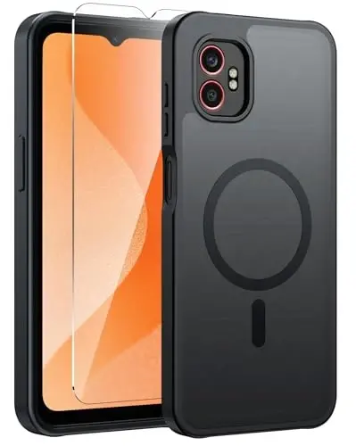 FNTCASE uchun Samsung-Galaxy XCover7 Pro G‘ilofi: XCover6 Pro G‘ilofi uchun [Magsafe bilan mos keladi] [Ekran Himoyachisi] bilan Shaffof Mat G‘iloflar Harbiy Darajadagi Zarbga Chidamli Himoya Telefon Qopqog‘i - Qora 