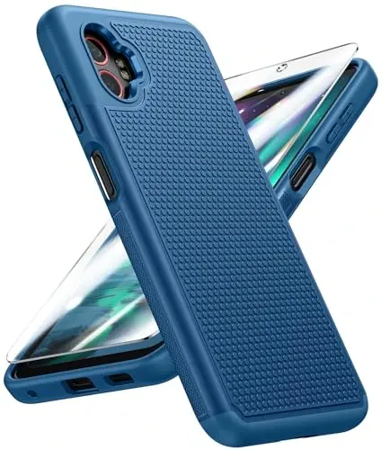 FNTCASE XCover 7 Pro Case uchun: XCover 6 Pro Samsung Galaxy ikki qatlamli zarbga chidamli himoya kuchli telefon qopqog'i sirpanmaydigan teksturali orqa qattiq qobiq - harbiy tomchidan himoya (ko'k) 