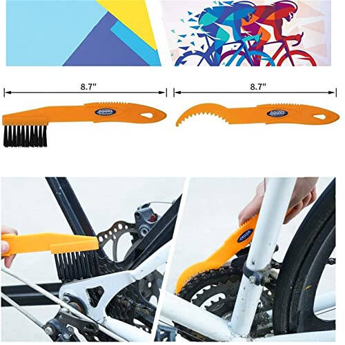 Focopot Bike Cleaning Kit (9pcs), Including Chain Cleaner for Cycling, Bicycle Clean Brush Tools for Mountain/MT/Road/BMX Bike - 5