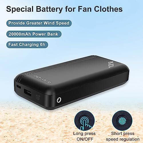 Foiueyga Erkek ve Kadınlar İçin 20000mAh Pil, 12V Fanlar ve Klima Özelliğiyle Sıcak Hava İçin Soğutucu Yelek Kısa Kollu Ceket Fan Yelek - 3