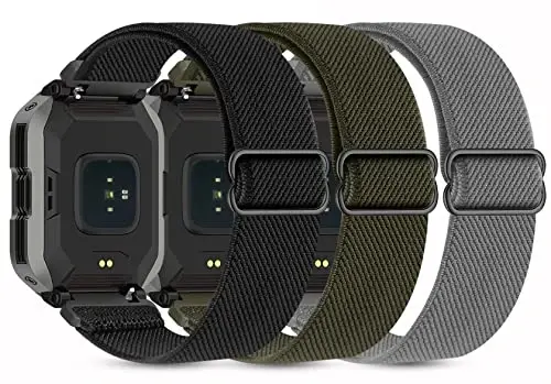 Folavii 20mm 22mm Stretchy Nylon Compatible with KOSPET Tank M1 Pro/M1/M2/M3/T2/T3 Smart Watch Bands, Quick Release Adjustable Replacement Wristbands for AMAZTIM C20 Pro/C20/M2/T2 Elastic Sport Strap - 1