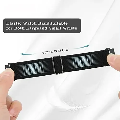 Folavii 20mm 22mm Stretchy Nylon Compatible with KOSPET Tank M1 Pro/M1/M2/M3/T2/T3 Smart Watch Bands, Quick Release Adjustable Replacement Wristbands for AMAZTIM C20 Pro/C20/M2/T2 Elastic Sport Strap - 2