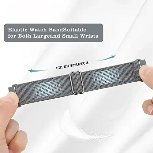 Folavii 20mm 22mm Stretchy Nylon Compatible with KOSPET Tank M1 Pro/M1/M2/M3/T2/T3 Smart Watch Bands, Quick Release Adjustable Replacement Wristbands for AMAZTIM C20 Pro/C20/M2/T2 Elastic Sport Strap - 4