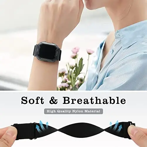 Folavii 20mm 22mm Kauchuk neylon KOSPET Tank M1 Pro/M1/M2/M3/T2/T3 Smart Watch Bands bilan mos keladi, AMAZTIM C20 Pro/C20/M2/T2 uchun tez chiqariladigan sozlanishi almashtirish bilakuzuklari Elastik sport tasmasi - 4