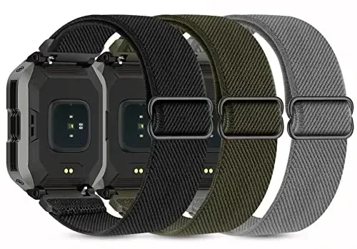 Folavii 20mm 22mm Stretchy Nylon Compatible with KOSPET Tank M1 Pro/M1/M2/M3/T2/T3 Smart Watch Bands, Quick Release Adjustable Replacement Wristbands for AMAZTIM C20 Pro/C20/M2/T2 Elastic Sport Strap - 2