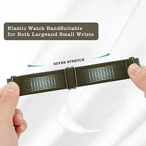 Folavii 20mm 22mm Stretchy Nylon Compatible with KOSPET Tank M1 Pro/M1/M2/M3/T2/T3 Smart Watch Bands, Quick Release Adjustable Replacement Wristbands for AMAZTIM C20 Pro/C20/M2/T2 Elastic Sport Strap - 4